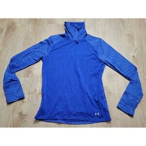 Women's Under Armour Cold Gear Strobe Run Wind Turtleneck size Large blue